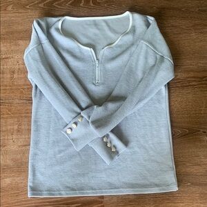 Women's Light Gray Top with Button Detail